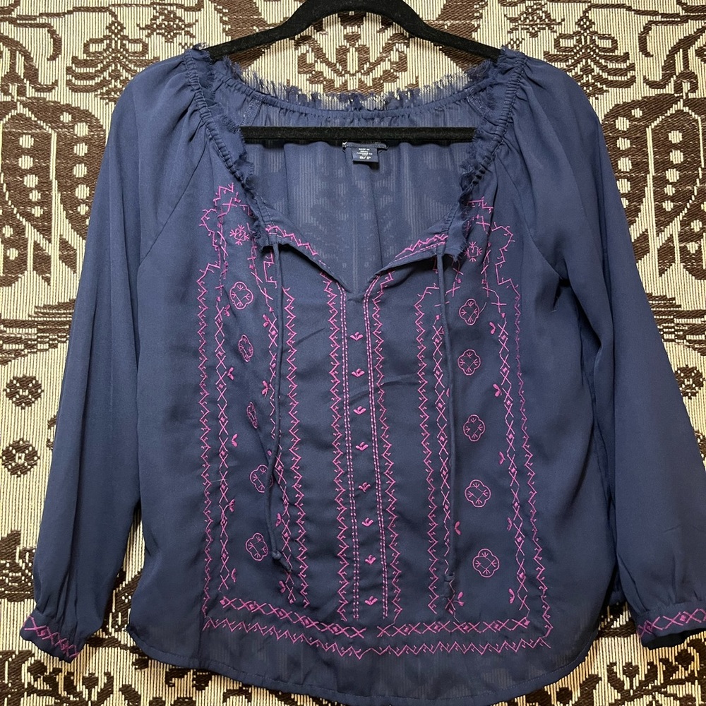 Detailed sheer blouse